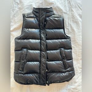 J. Crew Shiny Black Puffer Vest